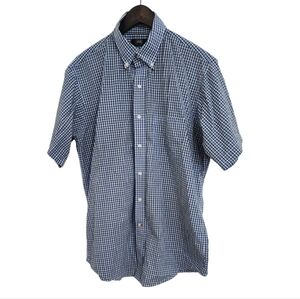 Berkley Jensen Wrinkle Free Micro Plaid Short Sleeve Button Up Shirt Men's L